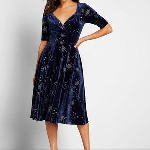 Navy Velvet ModCloth x Collectif Vixen Match Dress